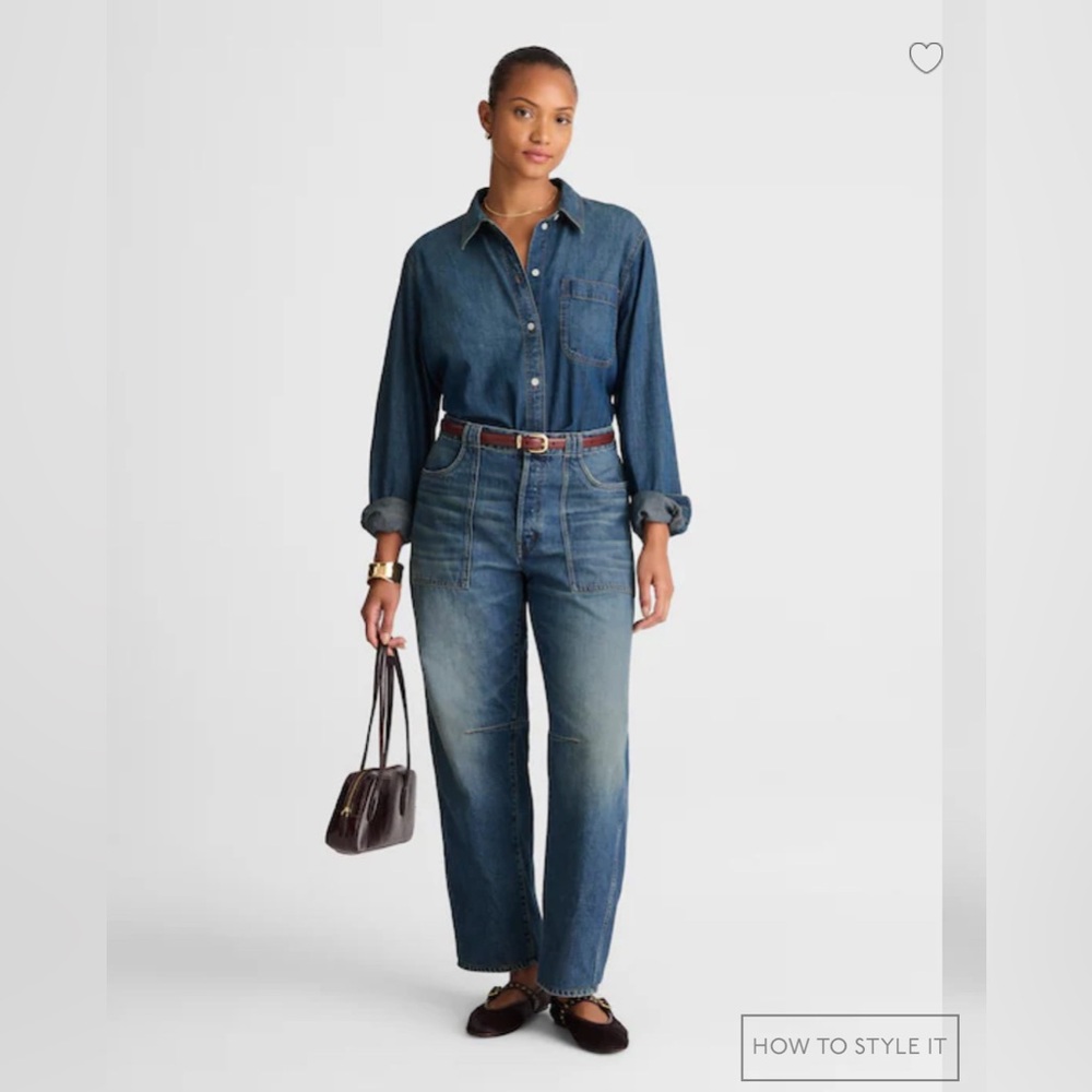 Madewell Dark Blue Denim Wide-Leg Jeans